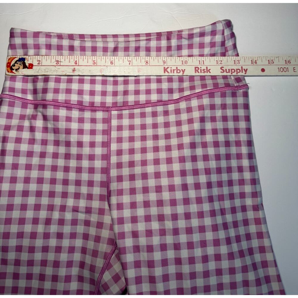 Peloton Leggings Womens Medium Pink Gingham Check High Rise Athletic Yoga Pants - Picture 5 of 5